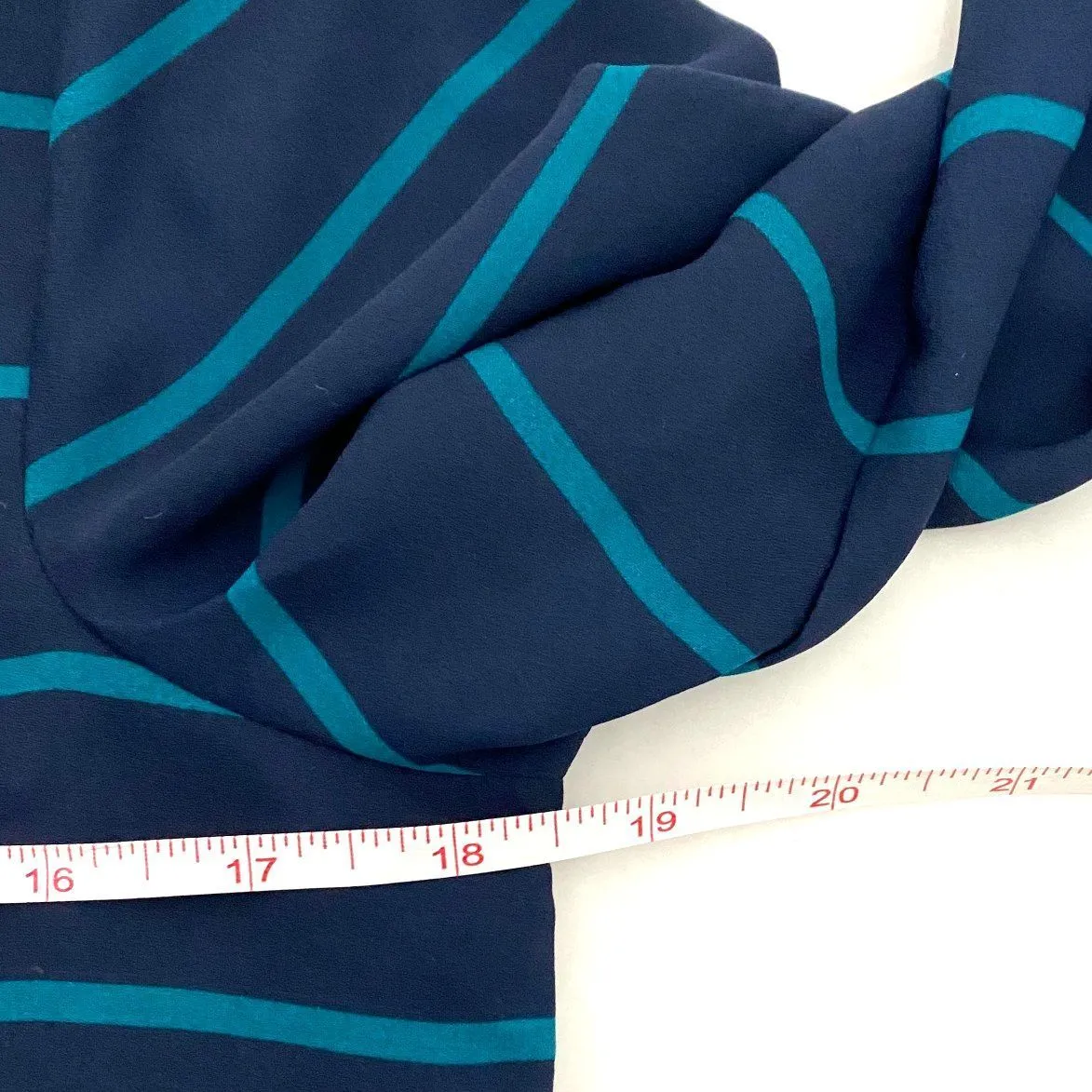 Nautica Long Sleeve Striped Blue Blouse Button Up Lightweight Nautical Top Sz S - Image 8