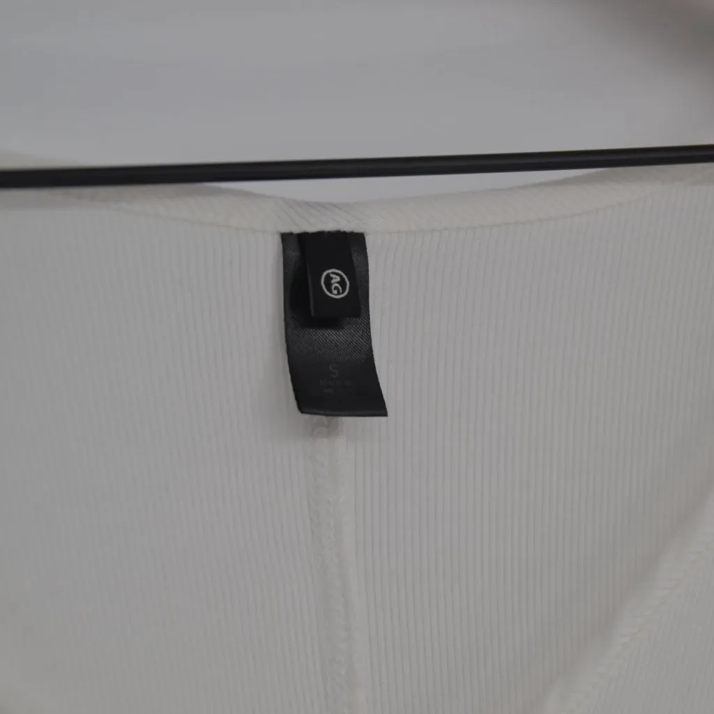 Adriano Goldschmied Anita Henley Top True White Thermal Long Sleeve Women's S - Image 6