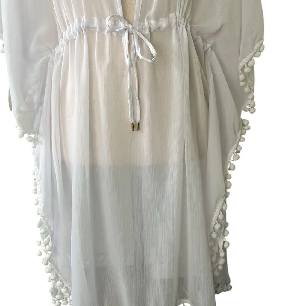 BLEU by Rod Beattie Pompom Sheer Cover-Up Caftan - Image 6