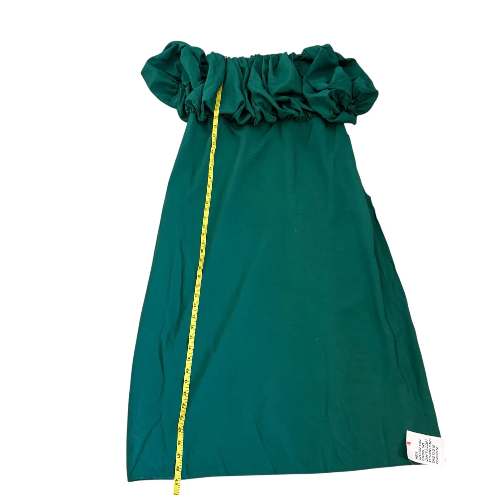 ASOS NWT Design Curve Emerald Green‎ MIDI Dress Off Shoulder Puff Sleeve 18 Green - Image 11