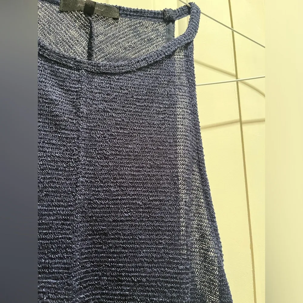 7 For All Mankind | Knit Draped Top XS Navy Blue - Image 3