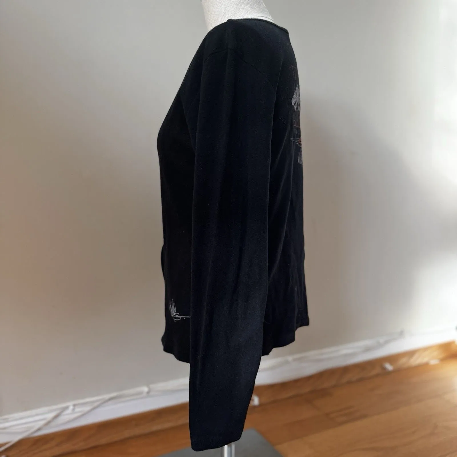 Harley Davidson Sturgis Women’s Y2K Moto Biker Rocker Chic Edgy Black Zip Up L Size L - Image 3