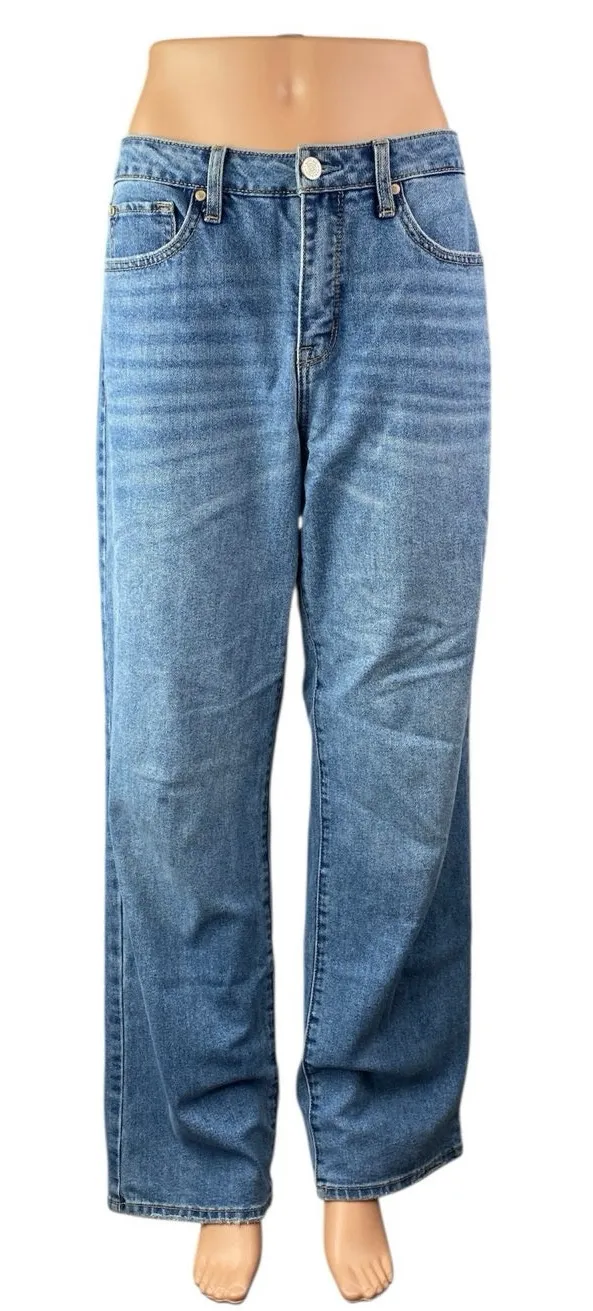 Edited by Remi Bader Women's Blue High Rise Loose Straight Denim Jeans Size 8 - Image 1