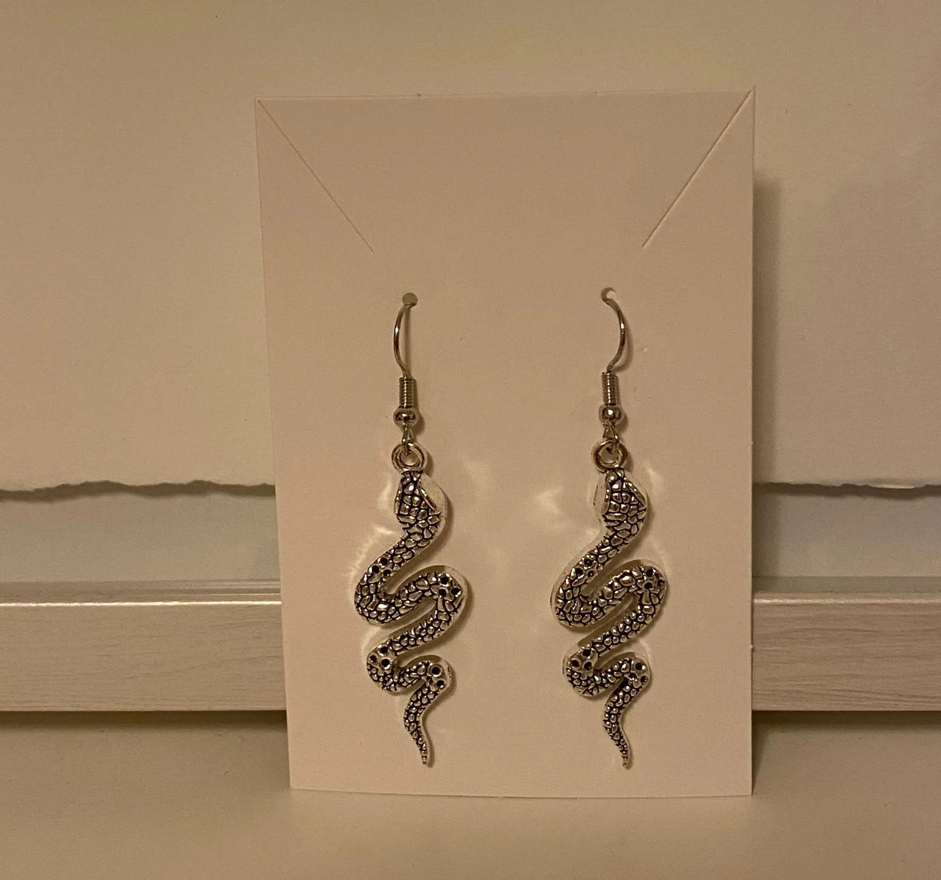 Silver Snake Earrings - Image 5