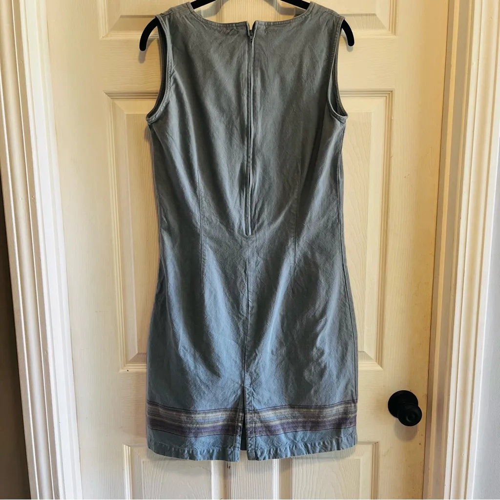 Cabela's Blue Sleeveless Mini Dress Size 4 100% Cotton Casual Classic - Image 2