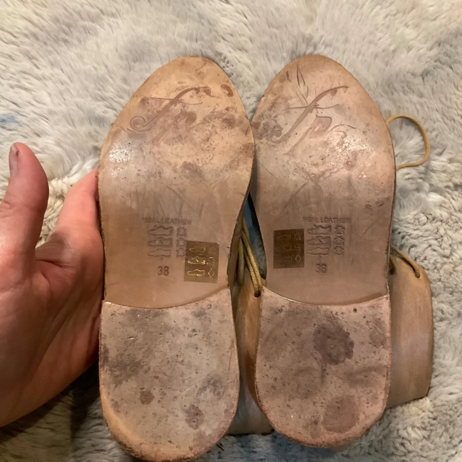 Free People Truxton Lace Boots Size 38 Leather Pointed Toe Women's Brown - Image 6