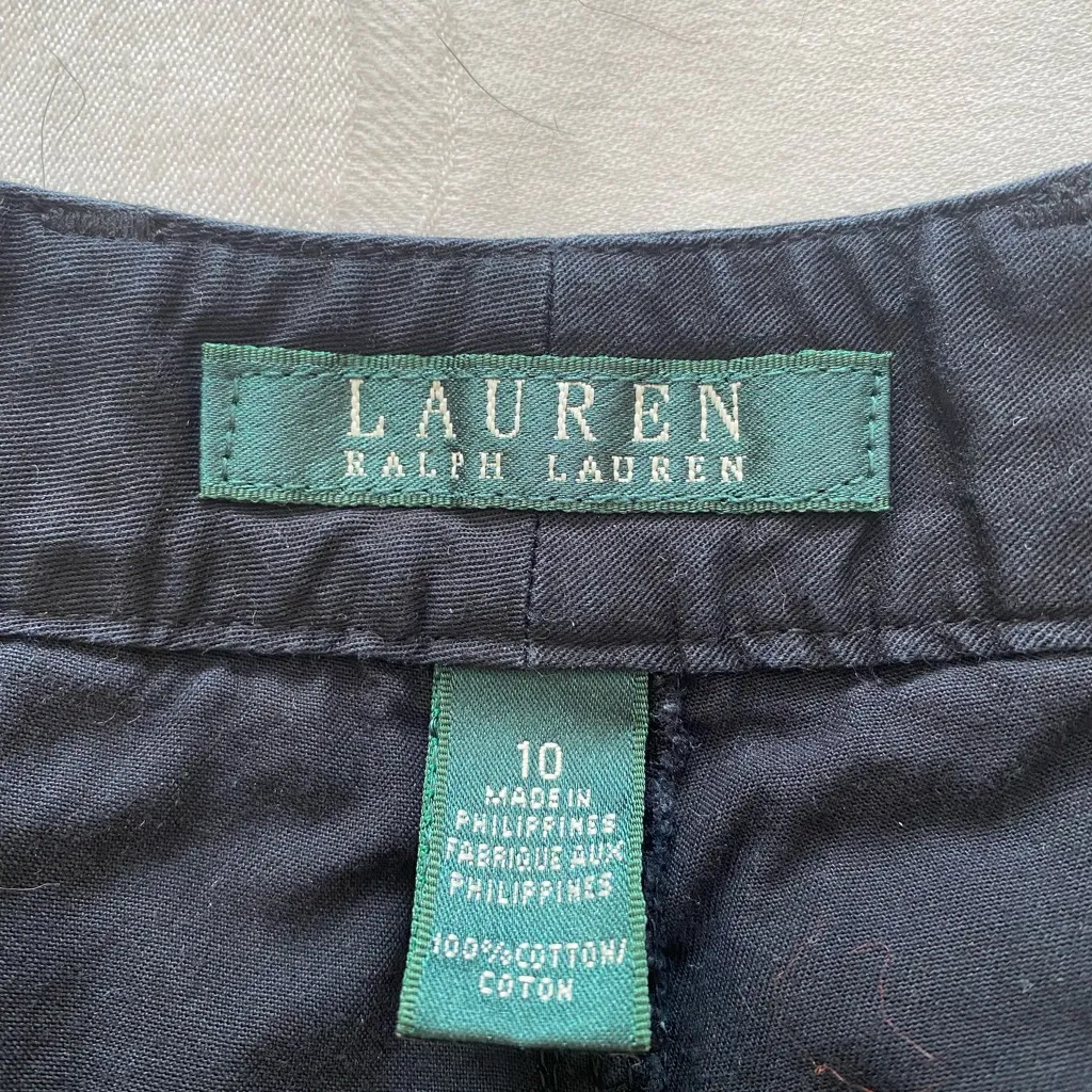 Lauren Ralph Lauren Black Cotton High waist Shorts sz 10 - Image 5
