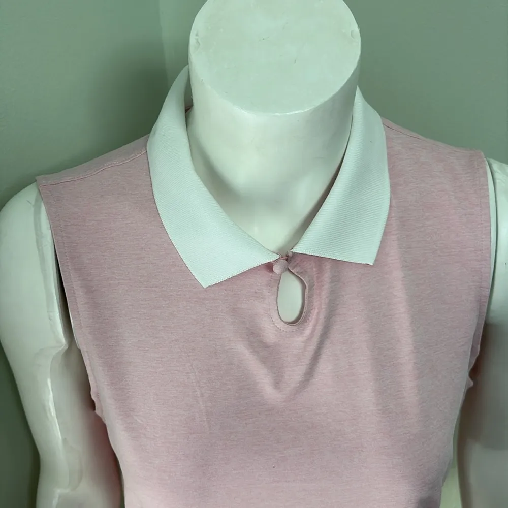 Vineyard Vines Palmero Sleeveless Keyhole Golf Polo Pink Cloud Heather Medium - Image 11