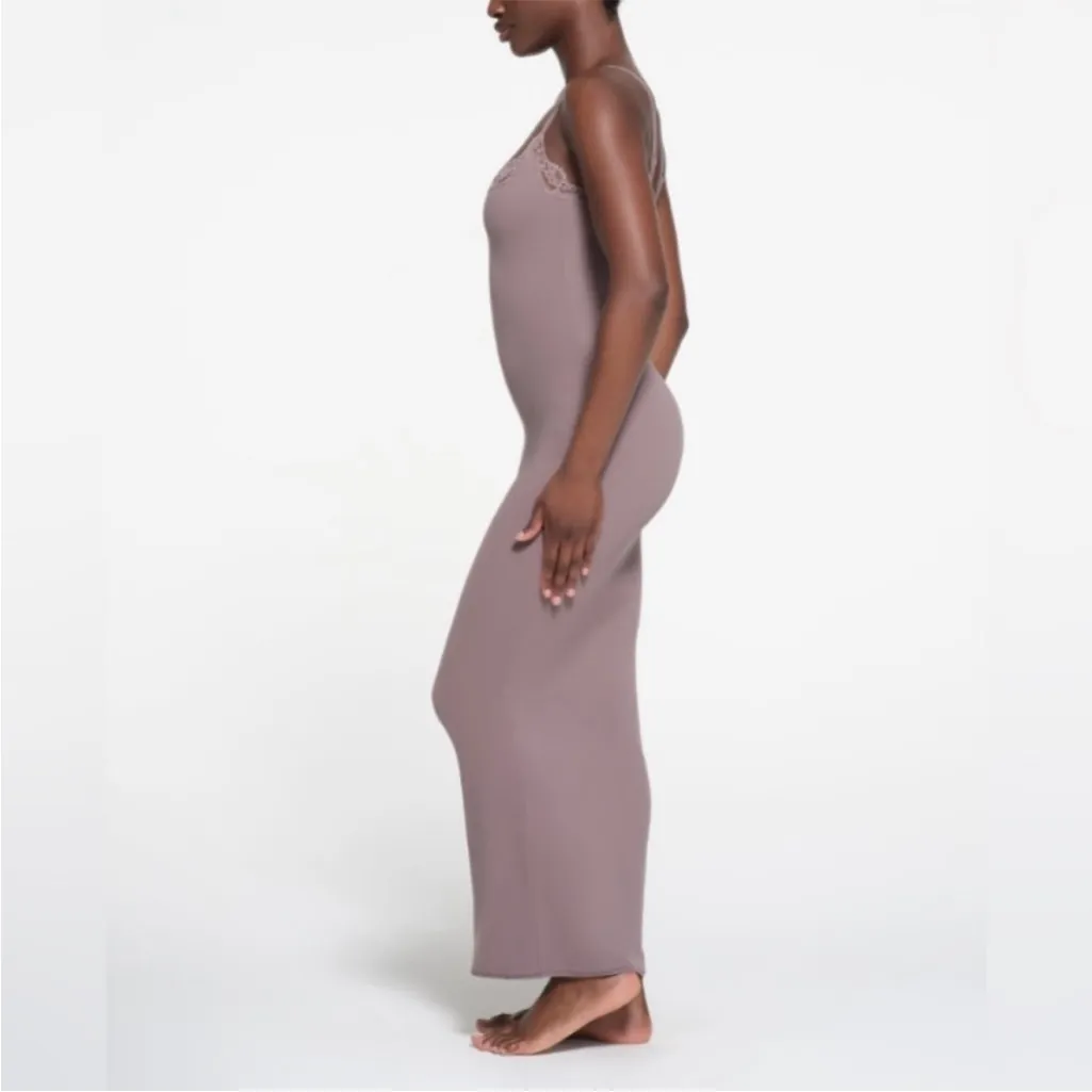 Skims NWT Fits Everybody Lace Long Slip Dress Zinc size large Limited Edition - Image 2