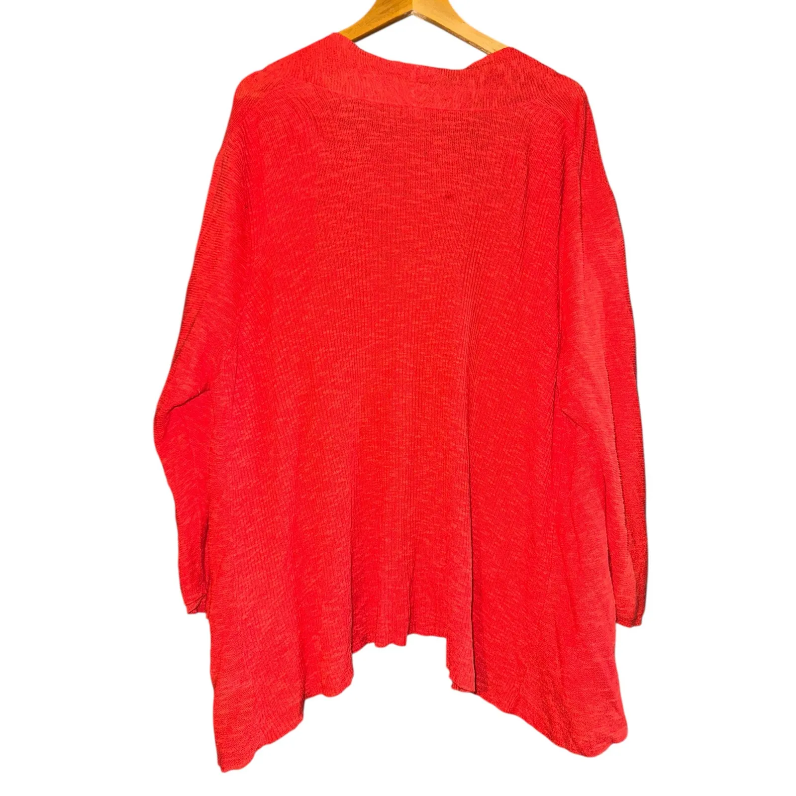 Eileen Fisher Organic Linen Cotton Blend Open Cardigan Sweater Women's 3X Beach - Image 3