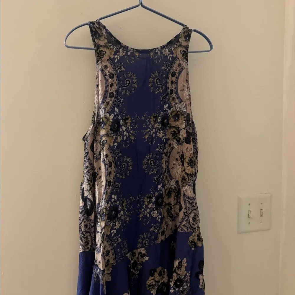 free people intimately blue patterned flowy dress OS Size undefined - Image 2