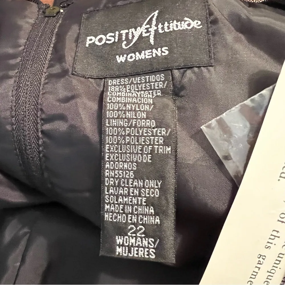 NWT Positive Attitude Dress Beaded Cocktail Black Mesh 22W Party Occasion Glam - Image 15