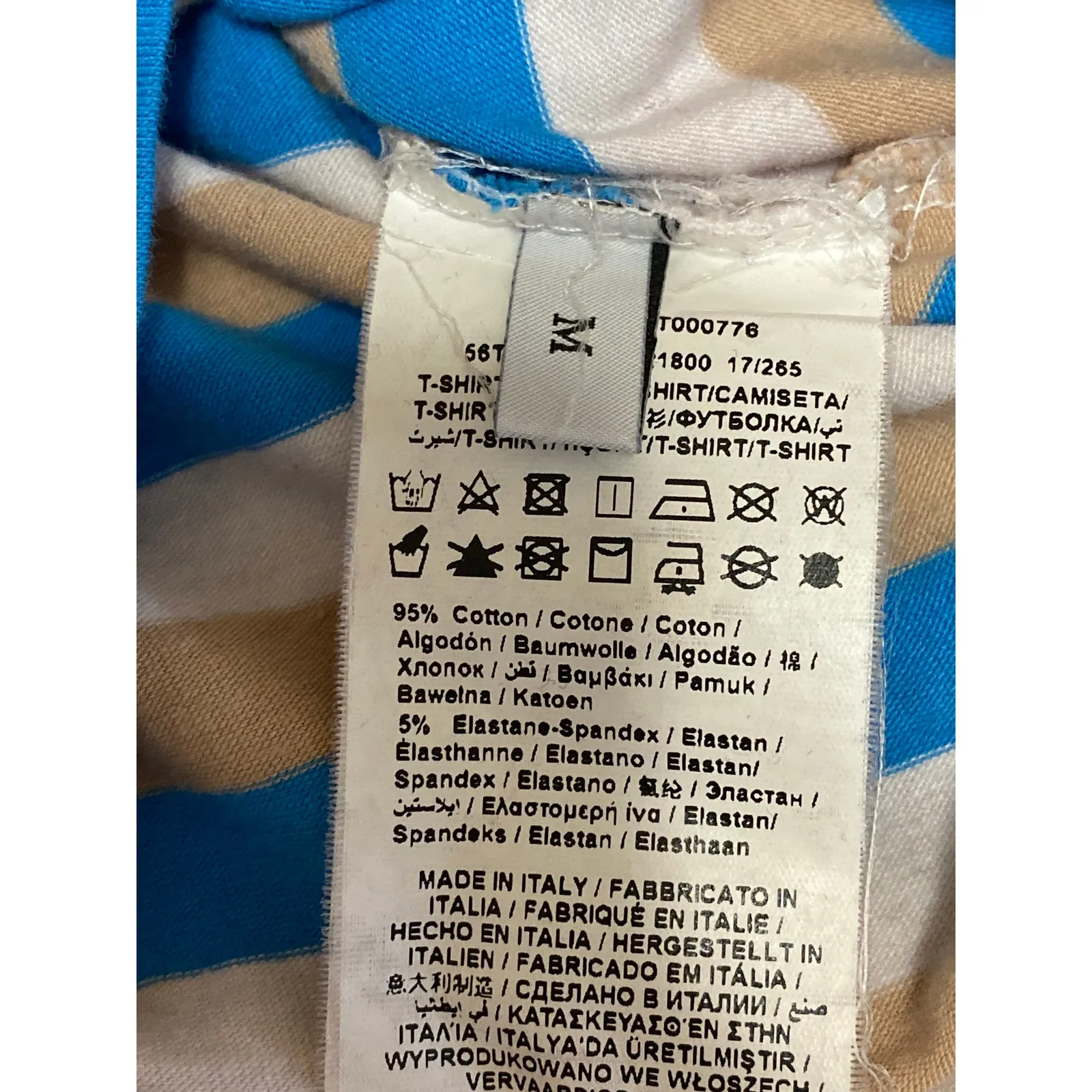 Trussardi Jeans Women's Multicolor Striped Sequin Short Sleeve T Shirt Tee Top M Size M - Image 4