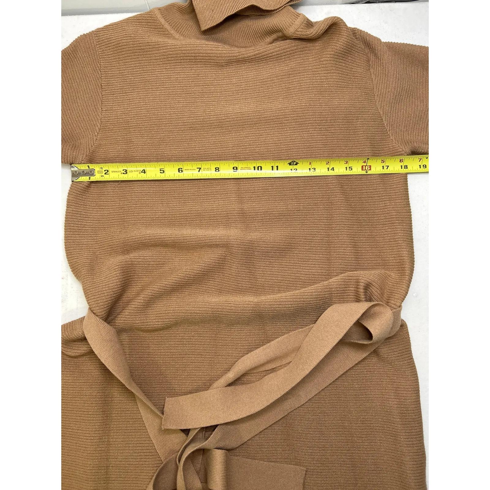Kittenish Neutral Territory Oversized Ribbed Tan Mini Sweather Dress Size XS - Image 8