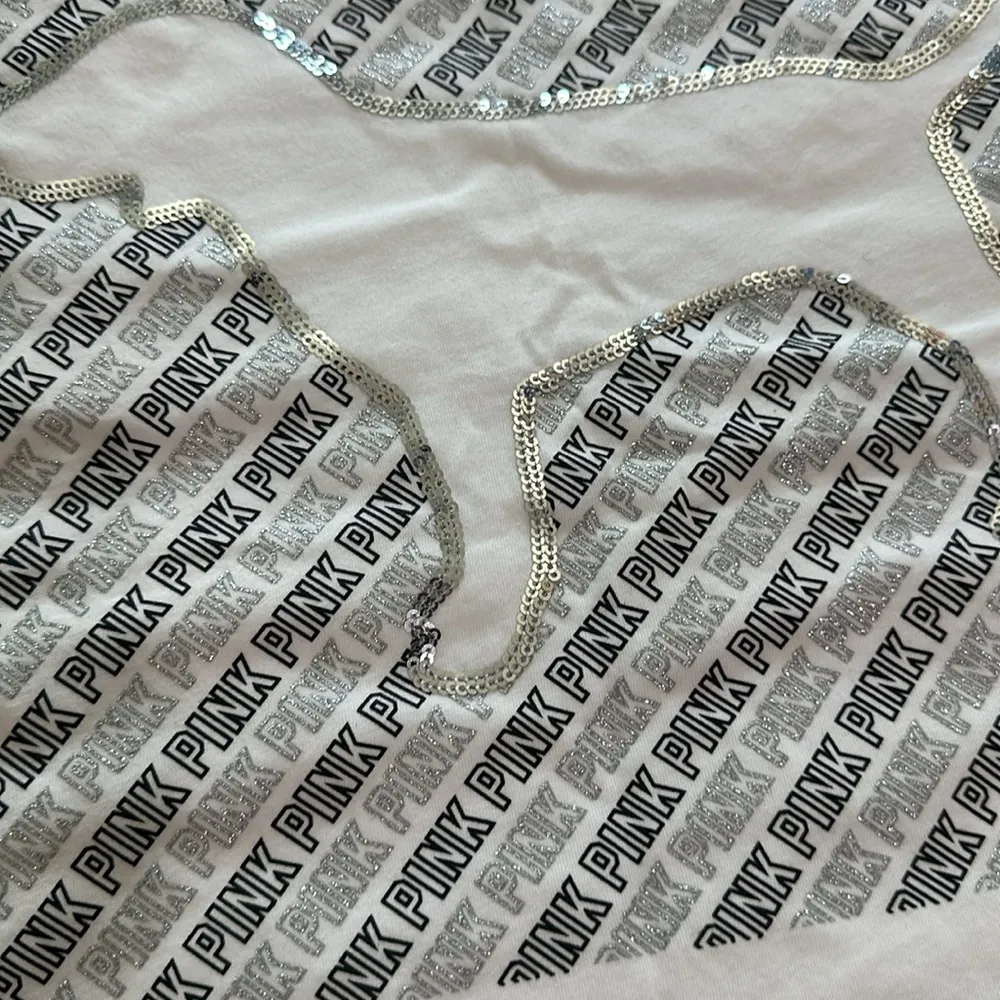 Pink By Victoria’s Secret Sparkle Signature Dog Crew Neck Tees Size Medium - Image 6