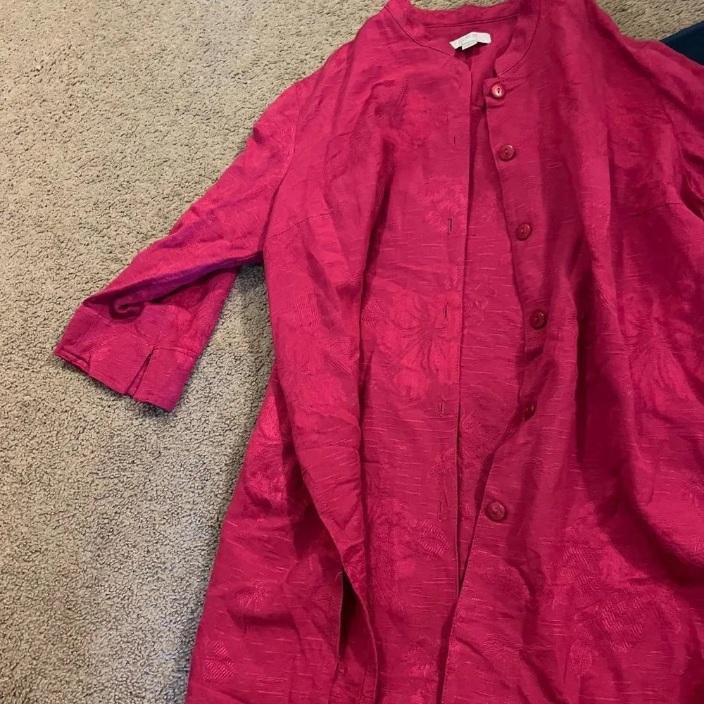 Erin large pink button down blouse - Image 2