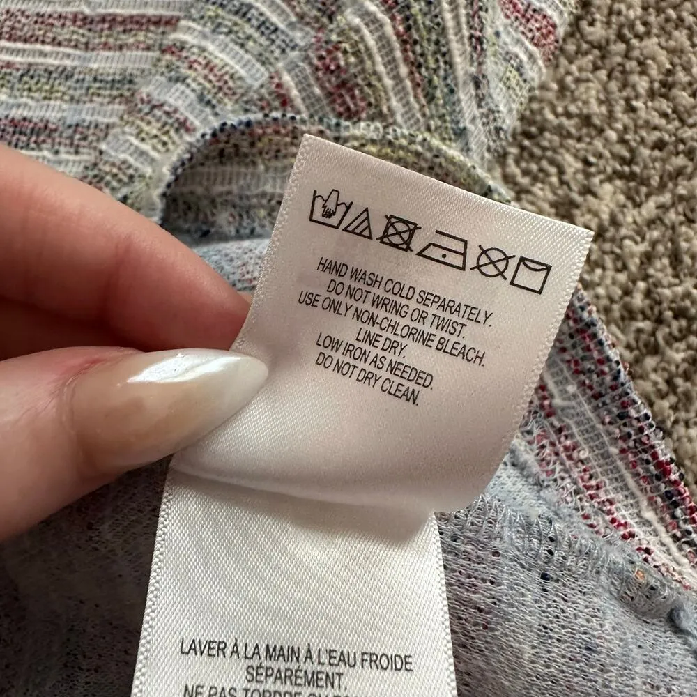 Akemi + Kin Anthropologie light blue striped sleeveless turtleneck mini dress, L - Image 9