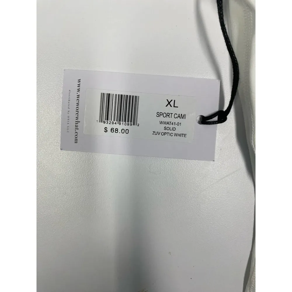 NEW We Wore What Sport Cami XL Optic White Crisscross Athletic Scoop Neck Crop - Image 4