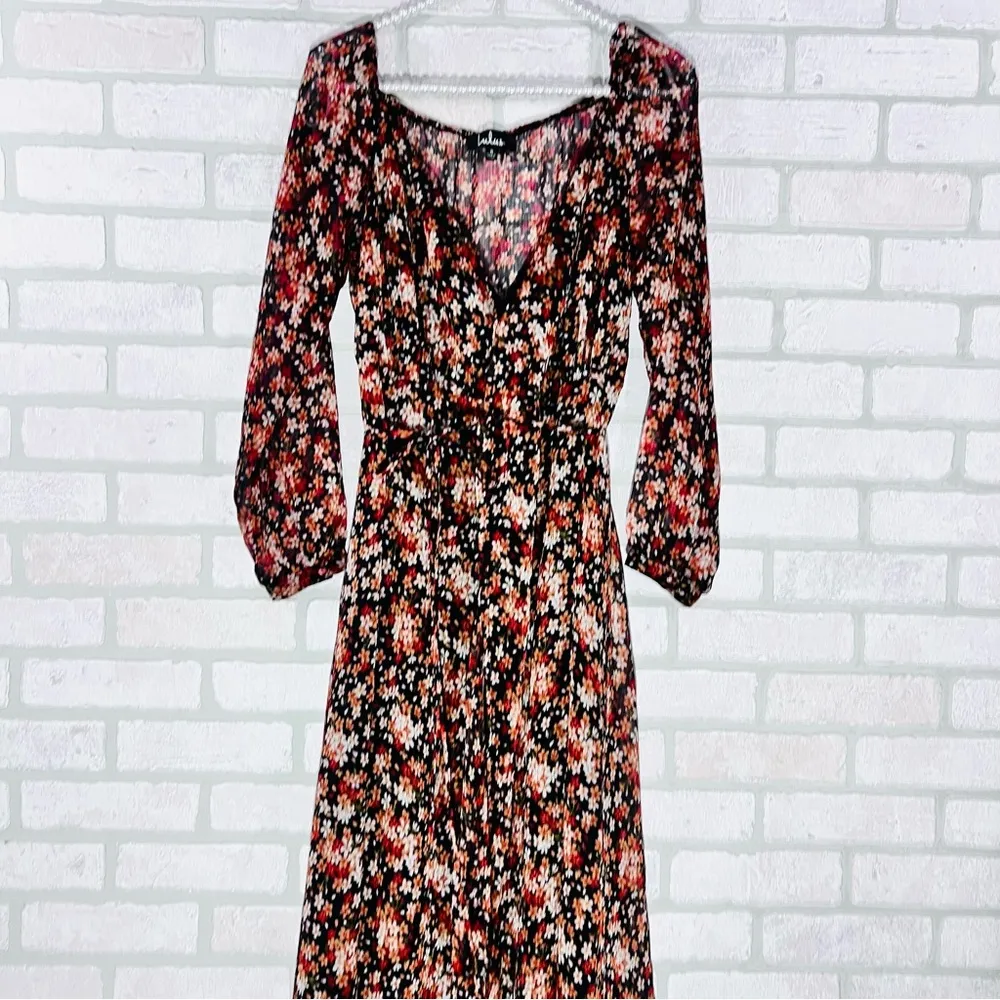 Lulu's True to Love Floral Print Chiffon Wrap Maxi Dress Size S - Image 6