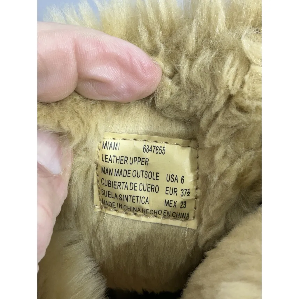 Womans Earth Shoe Miami Size 6 Tan Lined Lace Moccasin Mid calf Boots Brown - Image 7