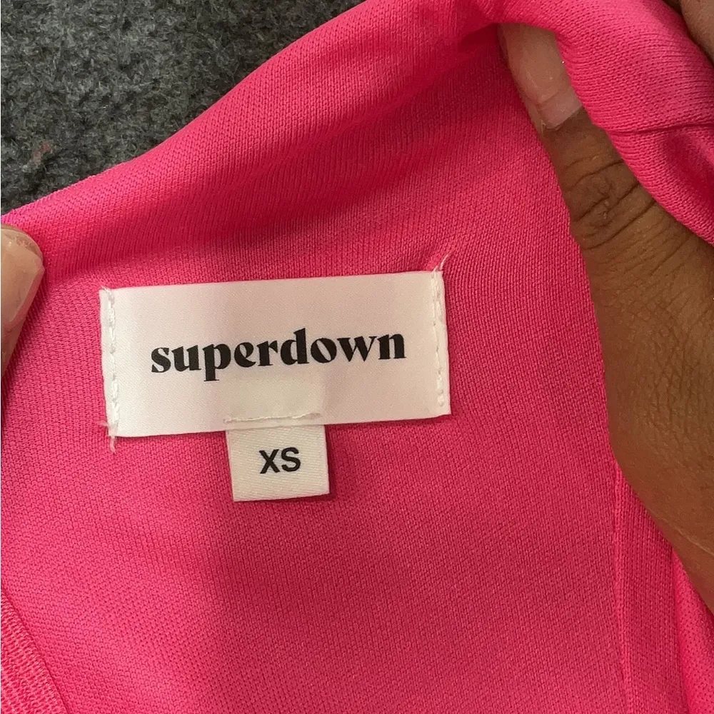 Superdown Karen hot pink side tie romper Xs - Image 5
