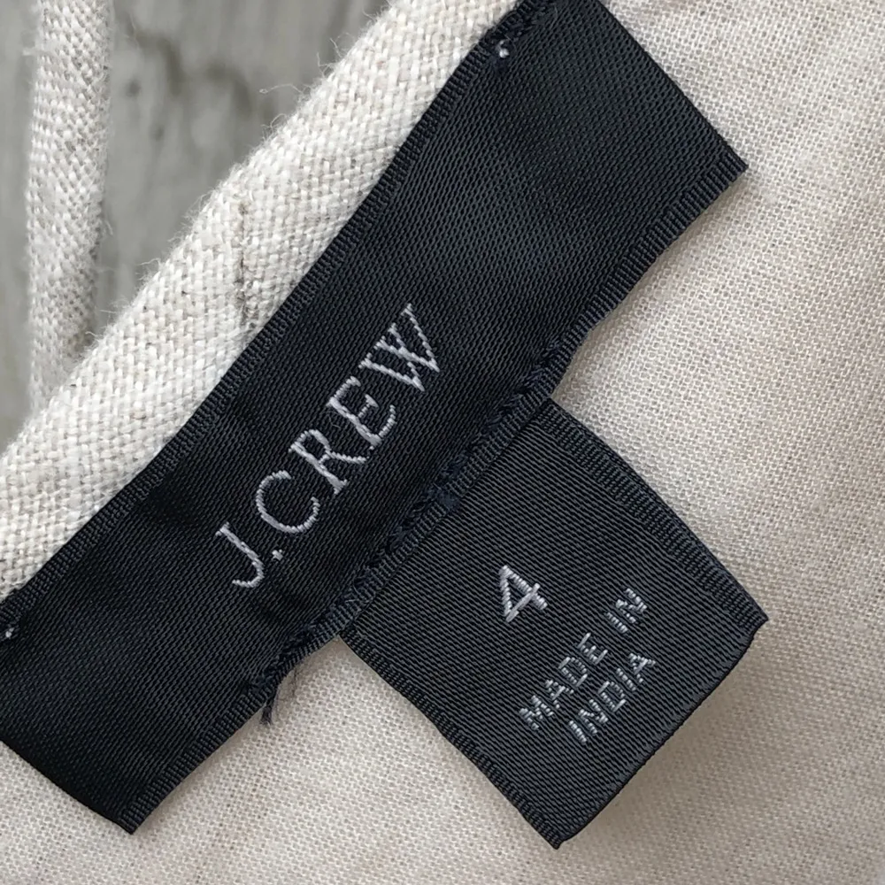 J.Crew V-Back Linen Neutral Dress, size 6 - Image 5