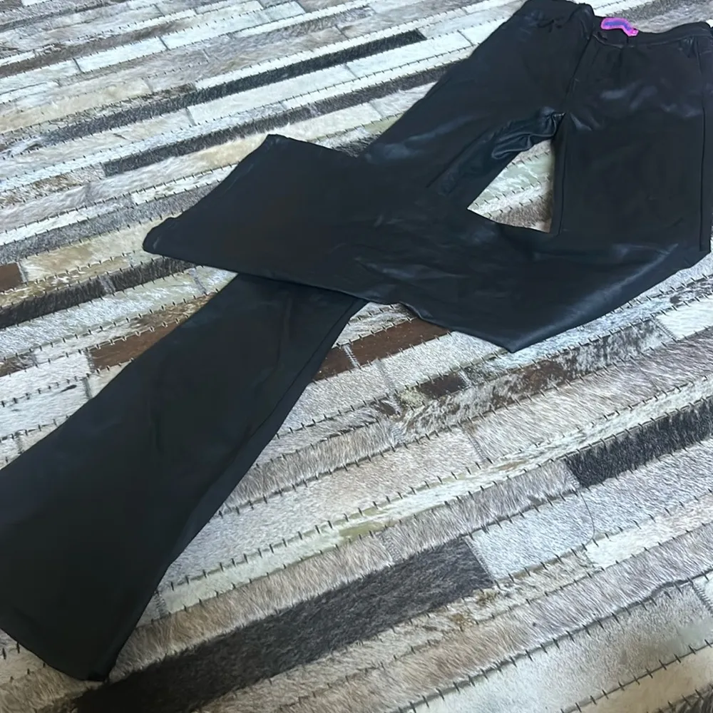 Edikted  Black Coated‎ Flare Jeans Size Small - Image 2