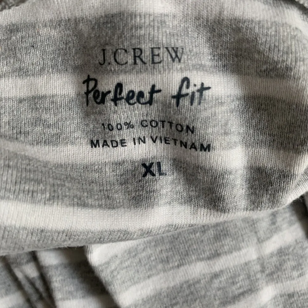 J. Crew Womens Size XL Multicolor Stripe Cotton Perfect Fit V-Neck Blouse Top - Image 4