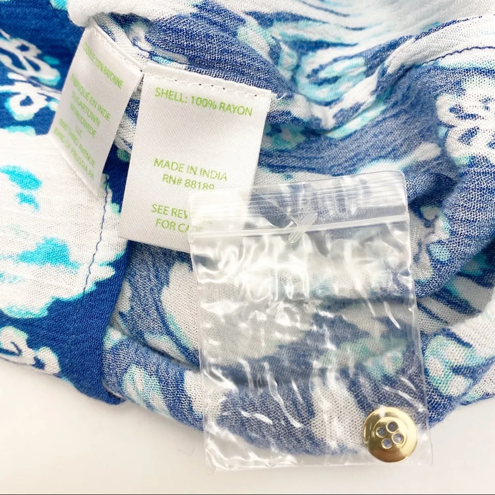 Lilly Pulitzer Elsa Romper: Indigo/Get In Line Jellyfish Blue White - Image 12