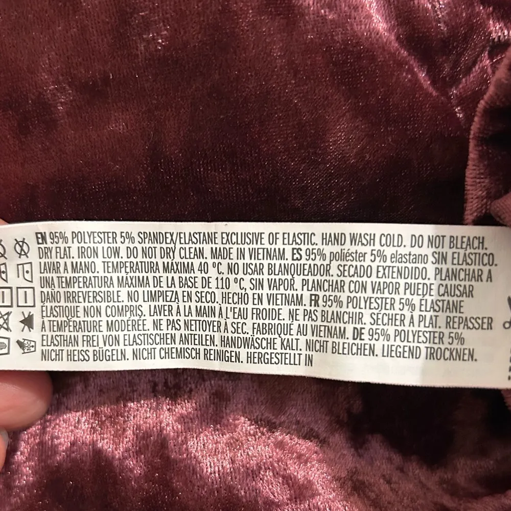 Forever 21 Crushed Velvet Lace-Up Plum Small Cami Top - Image 5