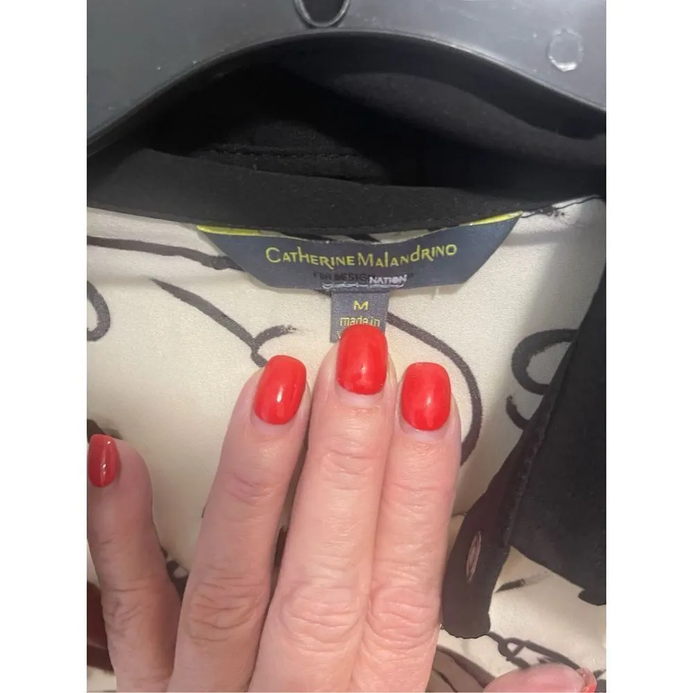 Catherine Malandrino Paris Artwork Blouse Size Md - Image 2