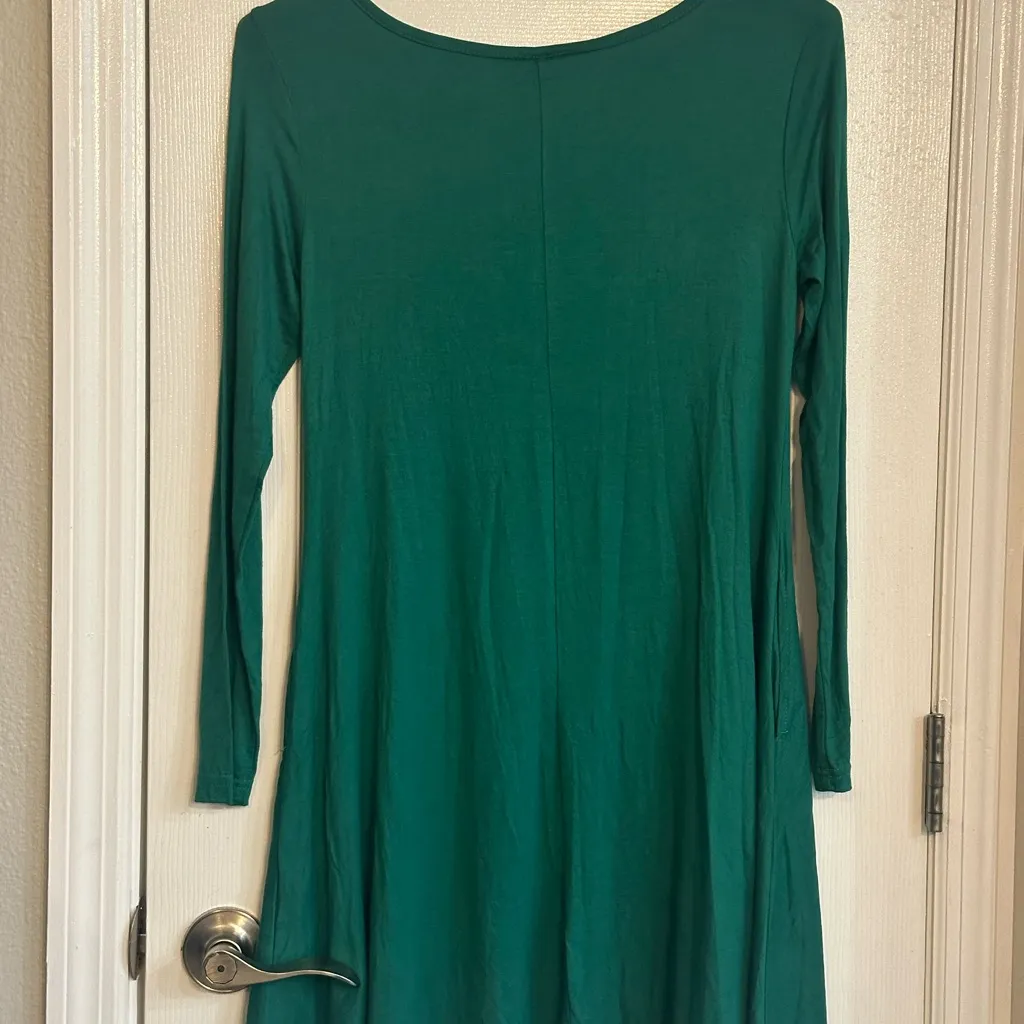 Long Sleeve Green Dress with Pockets. Lightweight Fall NWT Size XS - Image 3