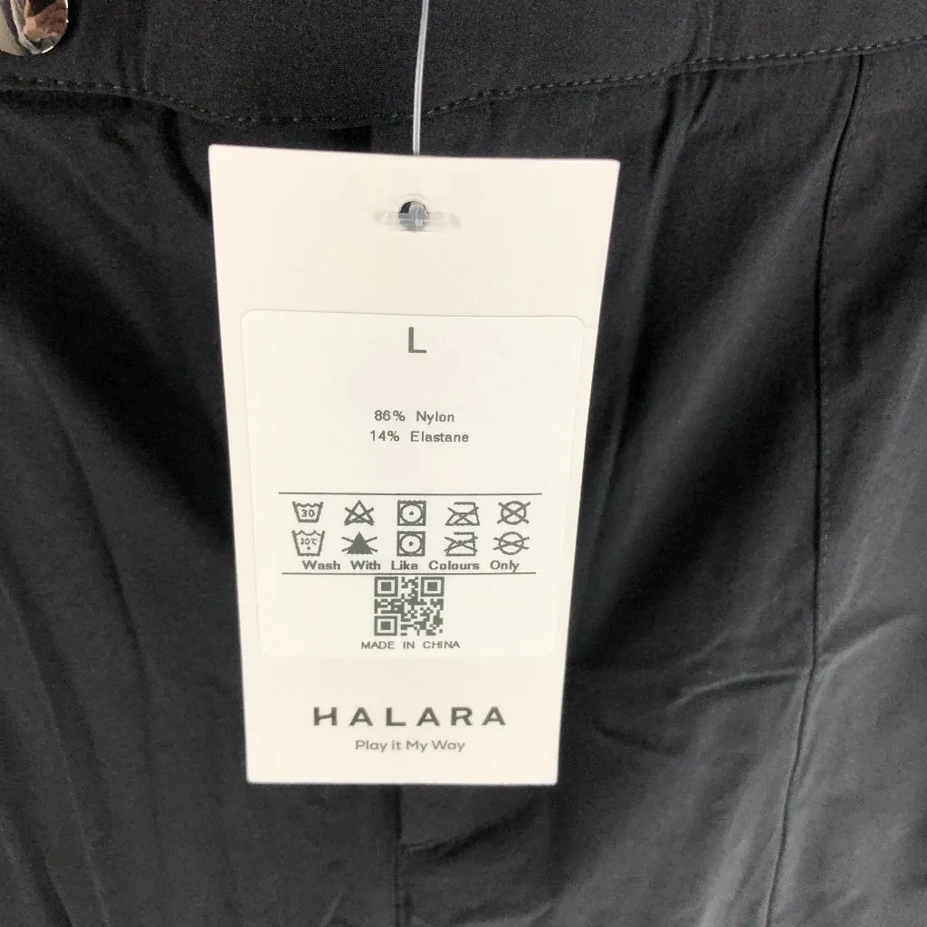Halara High Waisted Belted Button Zipper Pocket Flare Casual Cargo Pants Black L - Image 6