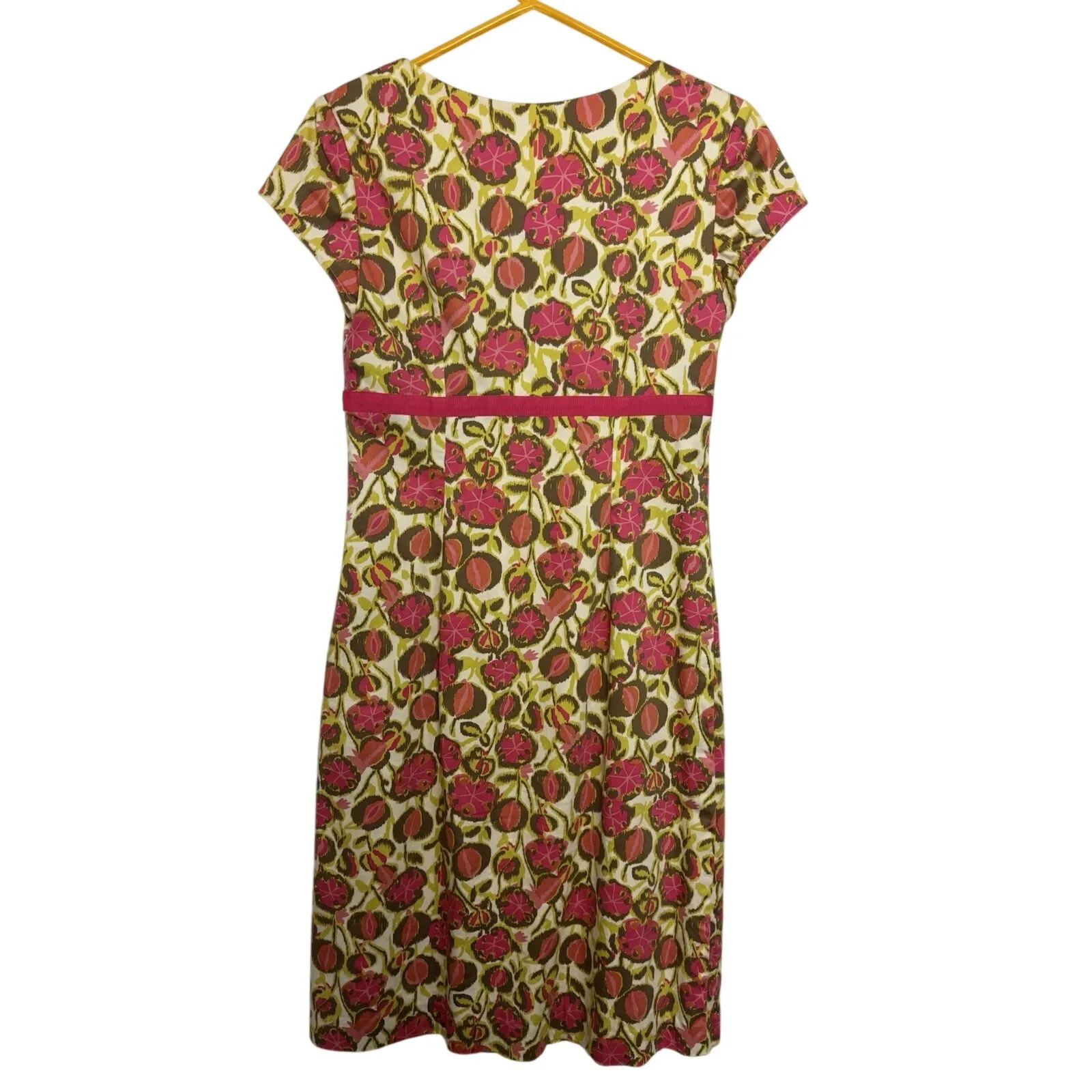 Boden Pink Green Babydoll Dress Size 4 Long Empire Waist Whimsical Milkmaid - Image 2