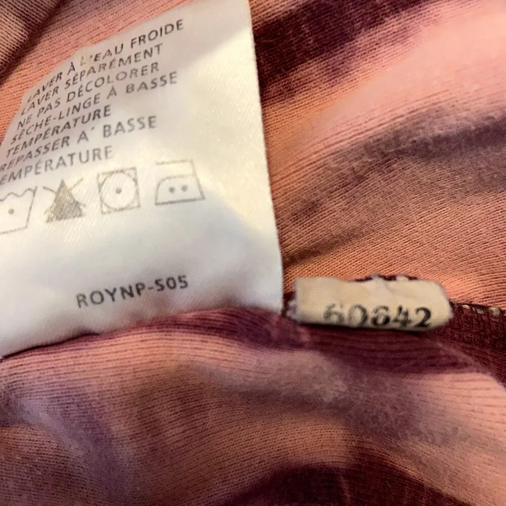 Royal Robbins Crop Tank Top 100% Cotton Sleeveless Crew Neck Pink Tie Dye XL - Image 3
