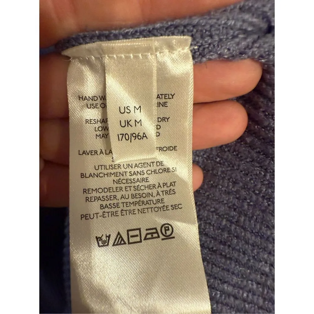 Free People Ottoman Slouchy Tunic Sweater Womens M Funnel Neck Ribbed Knit Slate - Image 9