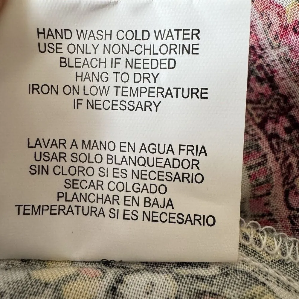 Anthropologie Fig & Flower Floral Top Medium Boho Artsy Red Colorful Peasant - Image 5