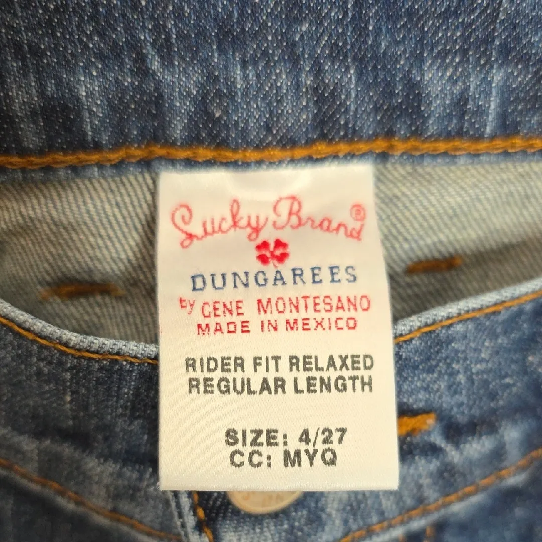 Lucky Brand Jeans Y2K Dungarees Rider Fit Relaxed Women's Denim Blue Size 4/27 - Image 2