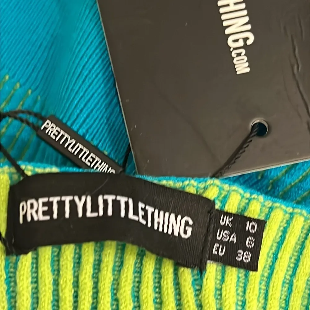 PrettyLittleThing Shape blue knit unitard jumper underbust detail, size 6 NWT - Image 3