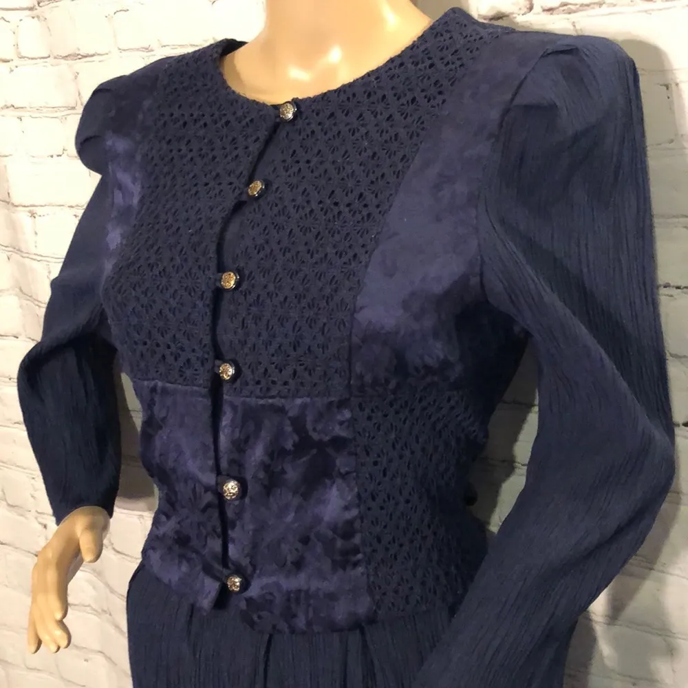 Vintage Miss Dorby Layered Maxi Dress 1980s? Marked Size 14 Runs Very Small - Image 4