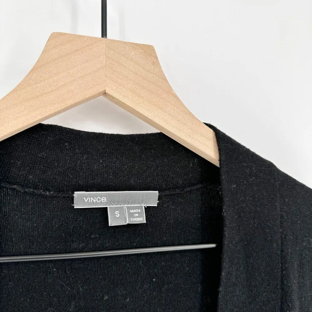 Vince Wool Cashmere Ombre Open Cardigan Relaxed Oversized Black Gray Women's S - Image 3