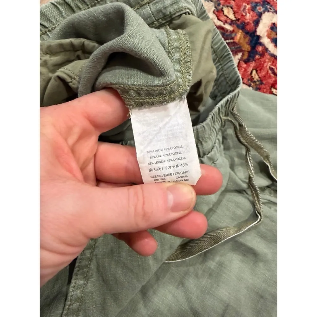 J.Crew Linen Blend Drawstring Jogger Pants Size 12 Sage Green Elastic Waist Rela - Image 6