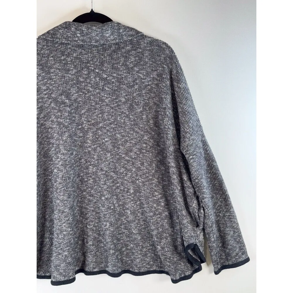 Anthropologie Saturday Sunday Sweater Gray Weekender Quarter Zip Pullover Medium Black - Image 11