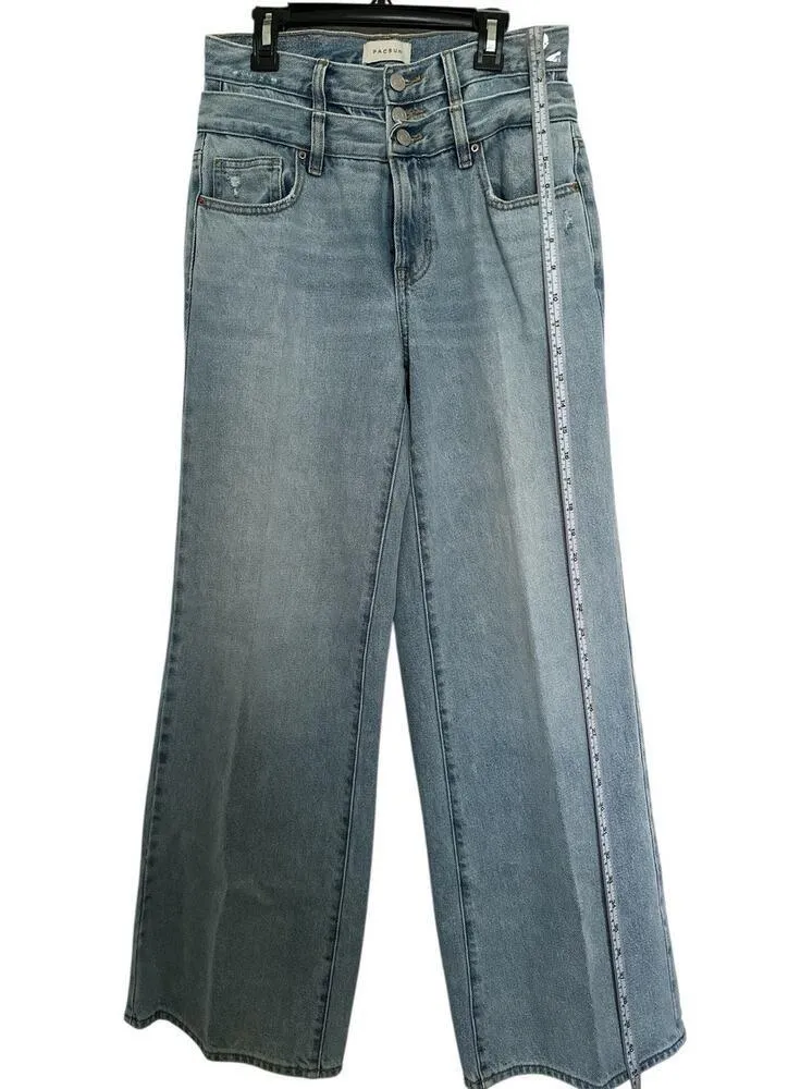 Pacsun Eco Medium Indigo Double Waistband Mid Rise Baggy Jeans Size 26 - Image 9