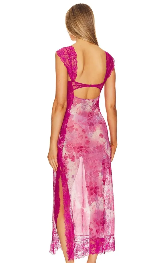 Free People Suddenly Fine Maxi Slip Dress in Rosey - Image 3