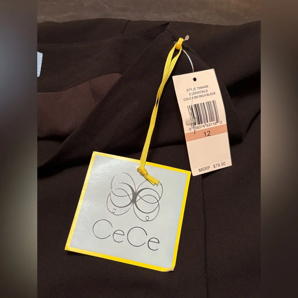 CeCe Classic Black Pleated Skirt size 12 NWT - Image 6