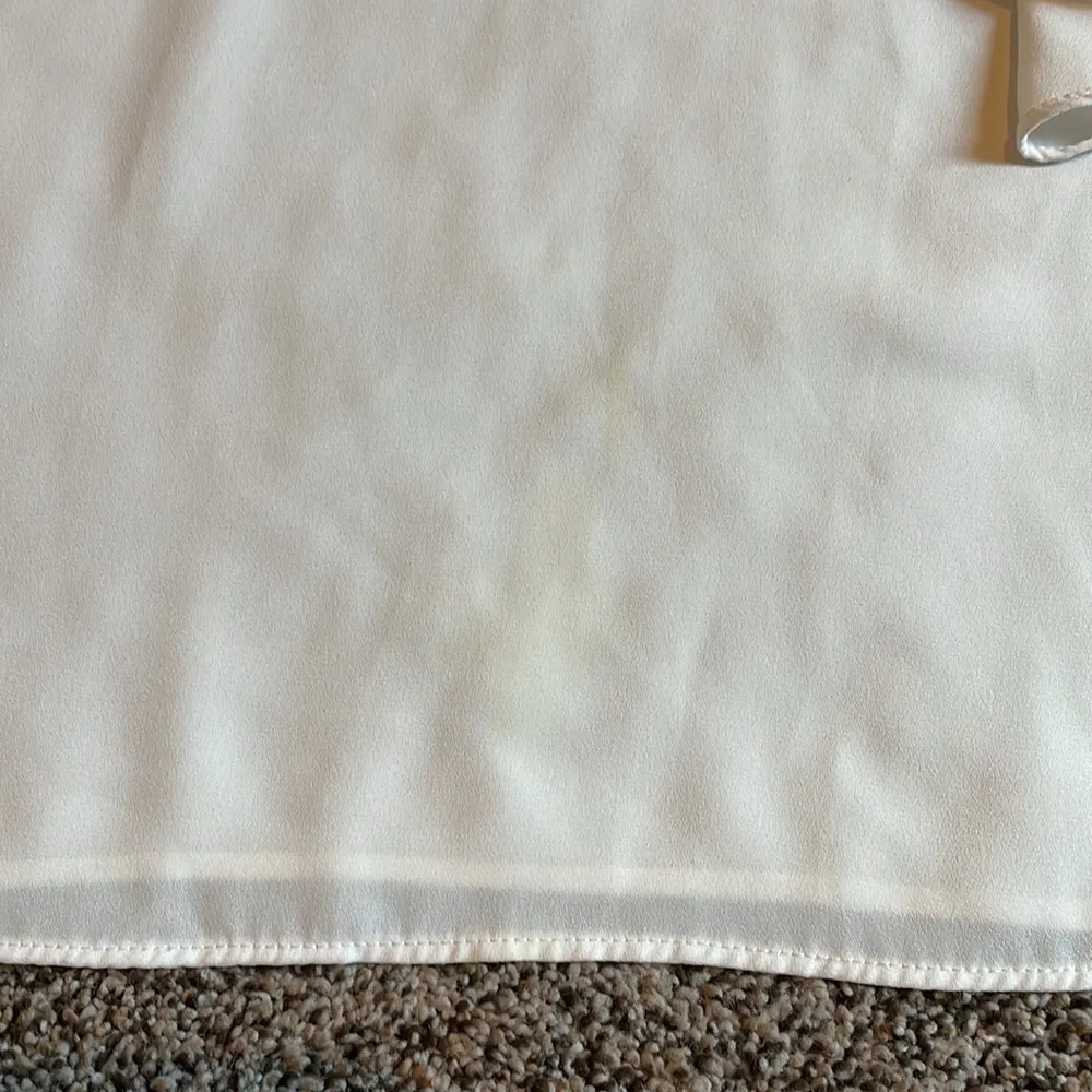 AB Studio  White Sheer Sleeveless Bow Georgette Top Large - Image 8