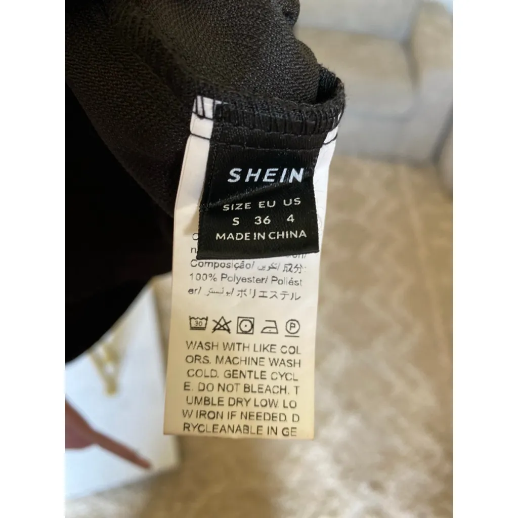 SHEIN Colorblock Patchwork Button Up Shirt Oversized Corduroy Black Pink Olive S - Image 4