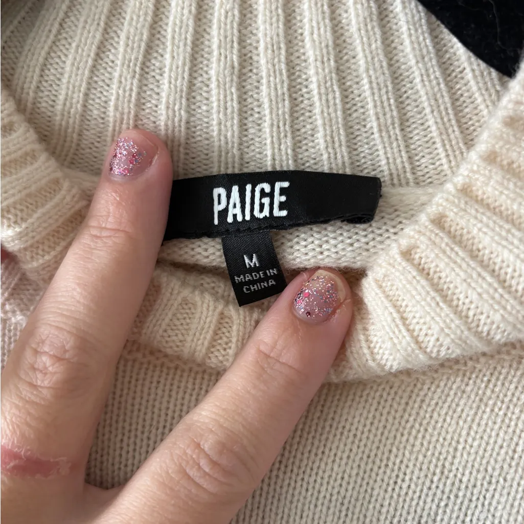 PAIGE Julita Belted Knit Fabric Sweater Dress Latte Foam - Image 7