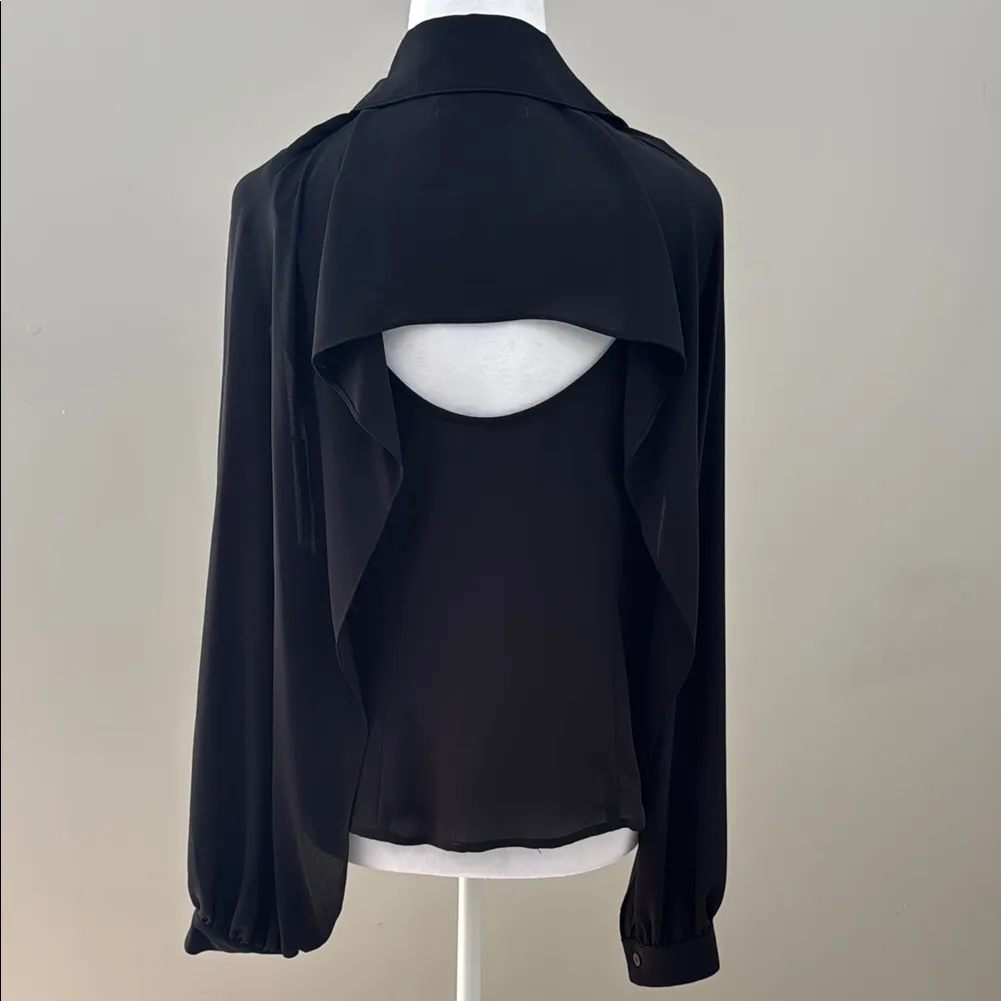 NWT Bailey 44 Siff Black Long Sleeve Button Down Shirt open sleeves back - Image 3